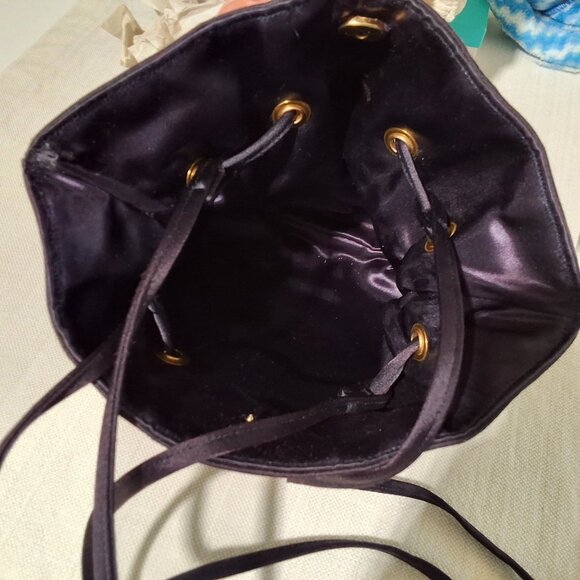 Morris Moskowitz Deep Purple Satin Vintage Shoulder Bag With Jeweled Beads - Picture 4 of 7